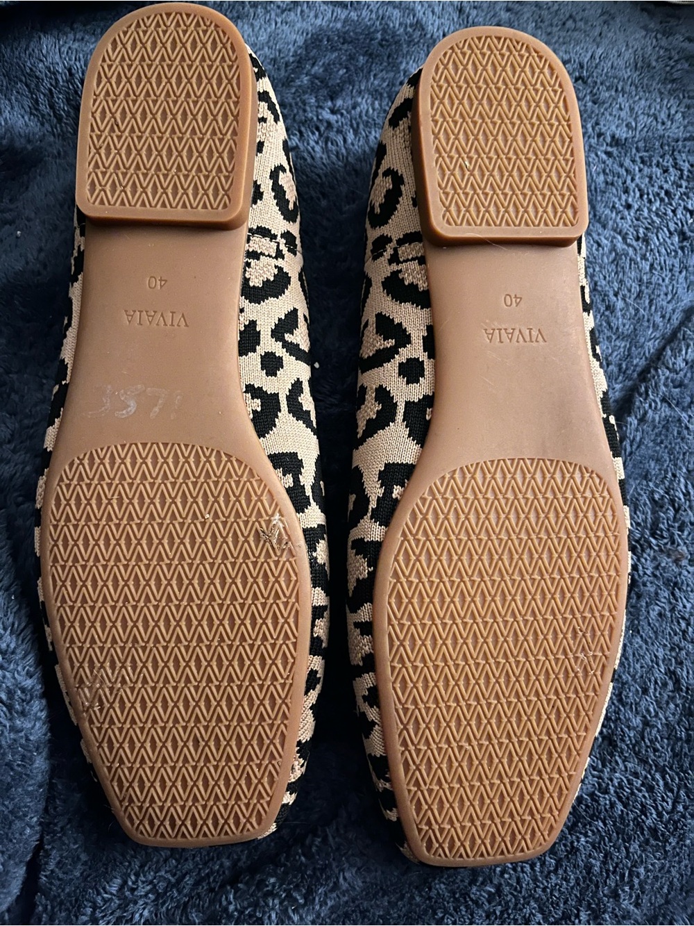 VIVAIA Margot Leopard Knit Ballet Flats - Beige/Black 40 - Picture 2 of 5